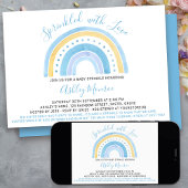 レインボーベビーシャワーボーイベビー散布機 招待状