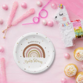 レインボーベビーシャワーミュートパステルレインボー ペーパープレート (パーティー)