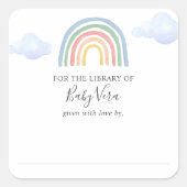 レインボーベビーシャワーライブラリ四角ステッカー スクエアシール (正面)