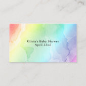 レインボーベビーシャワーレジストリシャワー挿入カード 名刺 (裏面)