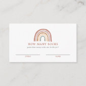 レインボーベビーシャワー何枚ソックスのカードを推測 エンクロージャーカード (正面)