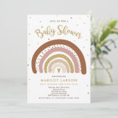 レインボーベビーシャワー招待状ミュートパステルレインボー 招待状 (スタンド正面)