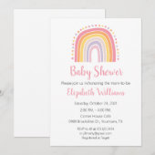 レインボーベビーシャワー招待状女の子だ 招待状 (正面/裏面)