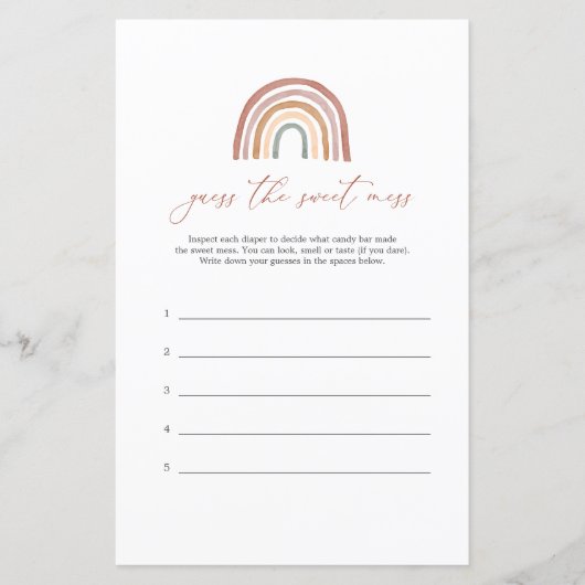 レインボーベビーシャワー推測ベビー甘い混乱ゲーム (正面)