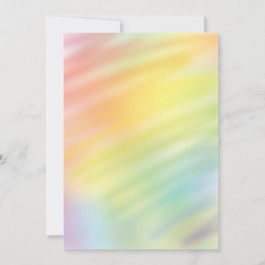 レインボーベビーシャワー水男女兼用色 招待状 (裏面)