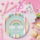 レインボーベビーシャワー ペーパープレート (パーティー)