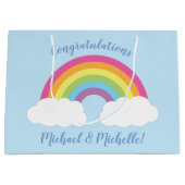 レインボーベビーシャワー ラージペーパーバッグ (正面)