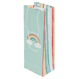レインボーベビーシャワー ワインギフトバッグ