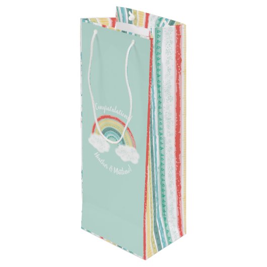 レインボーベビーシャワー ワインギフトバッグ (裏面アングル)