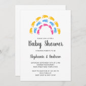 レインボーベビーシャワー 招待状 (正面/裏面)