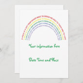 レインボーベビーシャワー 招待状 (正面/裏面)