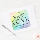 レインボーベビーシャワーS'More Loveメッセージカード スクエアシール (封筒)