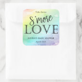 レインボーベビーシャワーS'More Loveメッセージカード スクエアシール (バッグ)