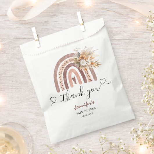 レインボーベビーシャワ男女兼用ーホ フェイバーバッグ (クリップ留めされた状態)