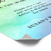 レインボーベビースクリプトベビーシャワーアドバイス&ウィッシュ ポスター (角)