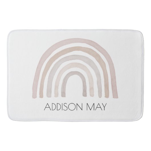 レインボーベビーバスマット、ボホネームバスマッ子供へト バスマット (正面)