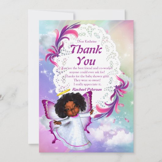 レインボーベビーバタフライサンキューカード サンキューカード (正面)