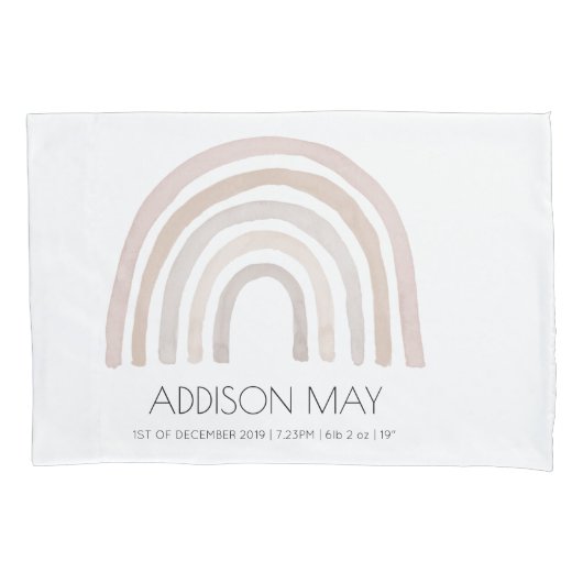 レインボーベビーピローケース、赤面、中性虹 枕カバー (正面)