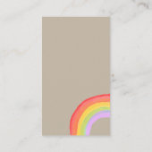 レインボーベビーベビーシャワーおむつラッフルカード 名刺 (裏面)