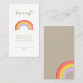 レインボーベビーベビーシャワーおむつラッフルカード 名刺 (正面/裏面)