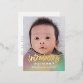 レインボーベビーホイル誕生発表葉書 箔シーズンポストカード (正面/裏面)