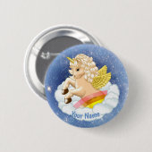 レインボーベビーユニコーンピン 缶バッジ (正面&裏面)