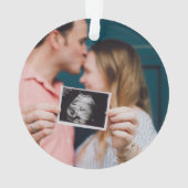 レインボーベビー妊娠パーソナライズされたクリスマス オーナメント (裏面)