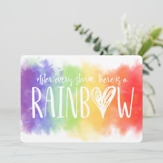 レインボーベビー妊娠告知カード 案内状 (スタンド正面)