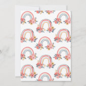 レインボーベビー振りスタイリッシュモダンフローラ 招待状 (裏面)