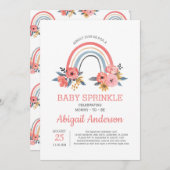 レインボーベビー振りスタイリッシュモダンフローラ 招待状 (正面/裏面)