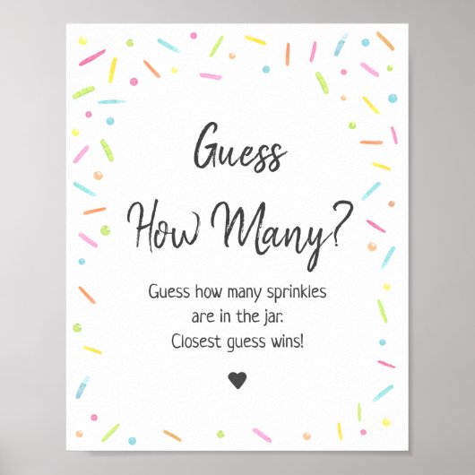 レインボーベビー散水推測ゲームの数 ポスター (正面)