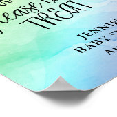 レインボーベビー水彩赤ちゃんシャワーの好意ディスプレイ ポスター (角)