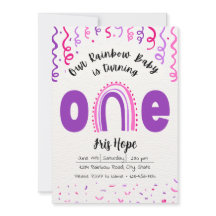レインボーベビー誕生日招待状