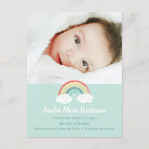 レインボーベビー誕生発表写真 ポストカード