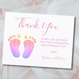 レインボーベビー足ベビーシャワーありがとう ポストカード