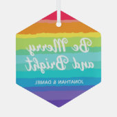 レインボーベメリーー&ブライトカスタムクリスマス ガラスオーナメント (裏面)