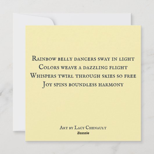 レインボーベリーダンサーアートベリーダンス団 シーズンカード (裏面)