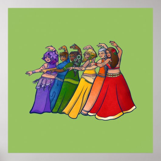 レインボーベリーダンサーアートベリーダンス ポスター (正面)