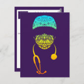 レインボーペイズリーメッドマスク葉書 ポストカード (正面/裏面)