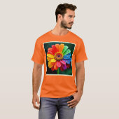 レインボーペタルフラワーアート Tシャツ (正面フル)