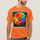 レインボーペタルフラワーアート Tシャツ (正面)