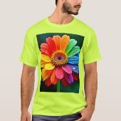 レインボーペタルフラワーアート Tシャツ (正面)