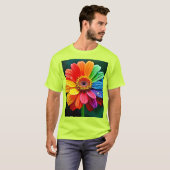 レインボーペタルフラワーアート Tシャツ (正面フル)