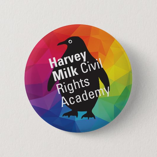 レインボーペンギンのボタン 缶バッジ (正面)