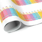 レインボーペンシルラッピング紙新学期 ラッピングペーパー (ロールコーナー)