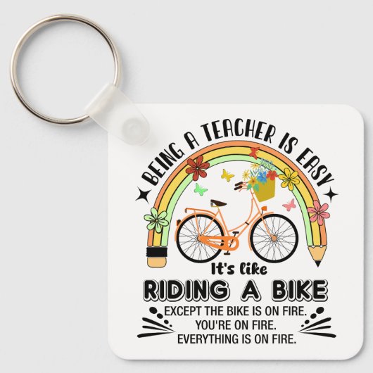 レインボーペンシル先生鑑賞おもしろい、先生 キーホルダー (正面)