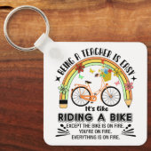 レインボーペンシル先生鑑賞おもしろい、先生 キーホルダー (正面)