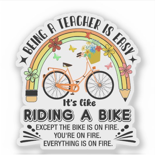 レインボーペンシル先生鑑賞おもしろい、先生 シール (正面)