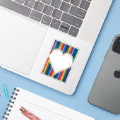 レインボーペンチルラブシェイプ シール (ノートパソコンとiPhone)