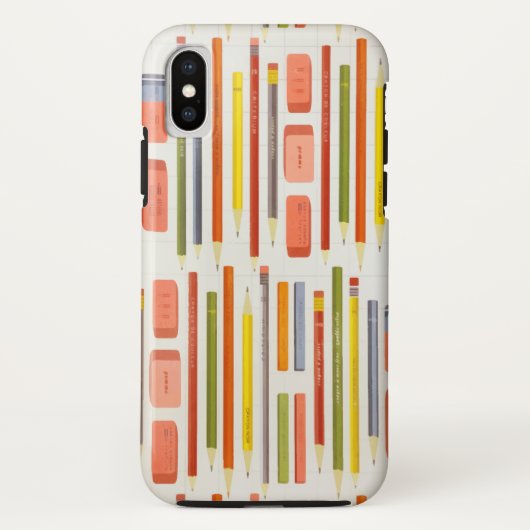 レインボーペンチルルーラースクールパターン Case-Mate iPhoneケース (裏面)